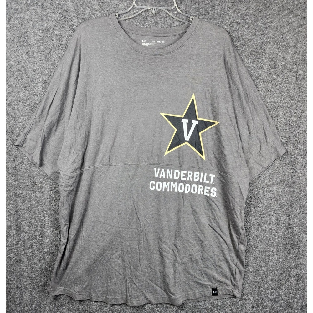 Under Armour Vanderbilt Commodores T-Shirt‎ Mens 2XL Gray Loose Fit NCAA Graphic